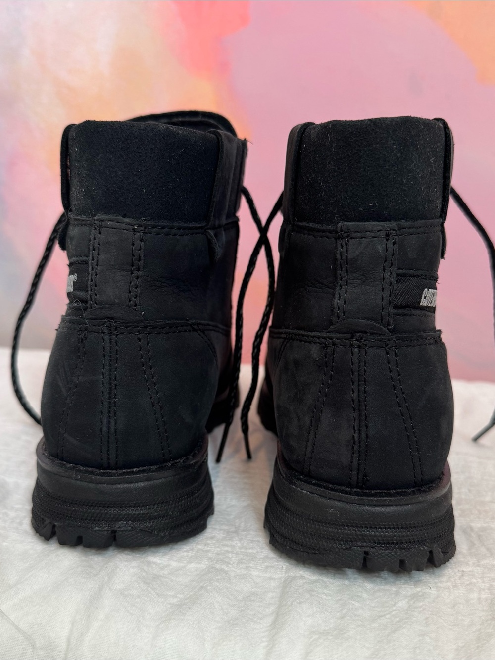 Caterpillar Black Lace-Up Work Boots - Picture 3 of 5